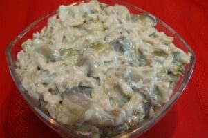 Салат с языком и грибами