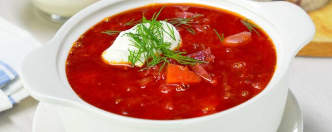 Вкусный постный борщ