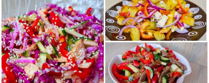 Топ три салата без майонеза. Необычные, сочные, вкусные!
