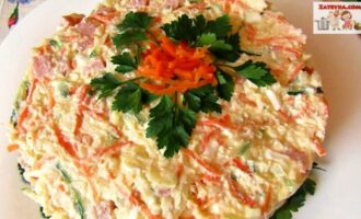 Салат с ветчиной и морковью по-корейски