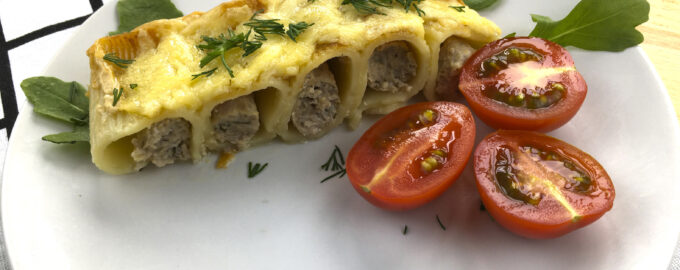 Запеканка из макарон с фаршем и сыром