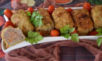 Жареные голубцы из пекинской капусты