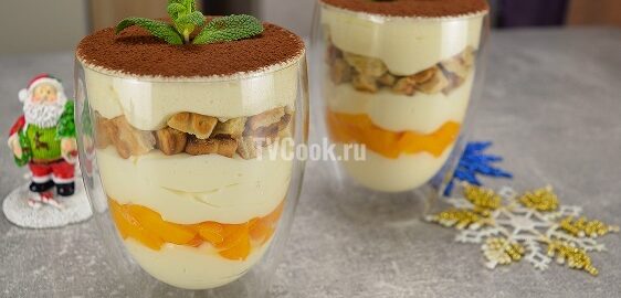 Трайфл с персиками