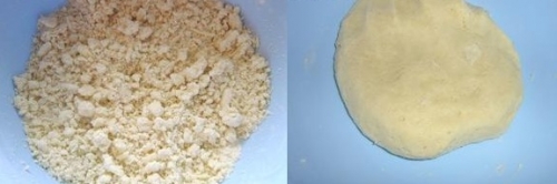 Рубленое тесто в процессе приготовления