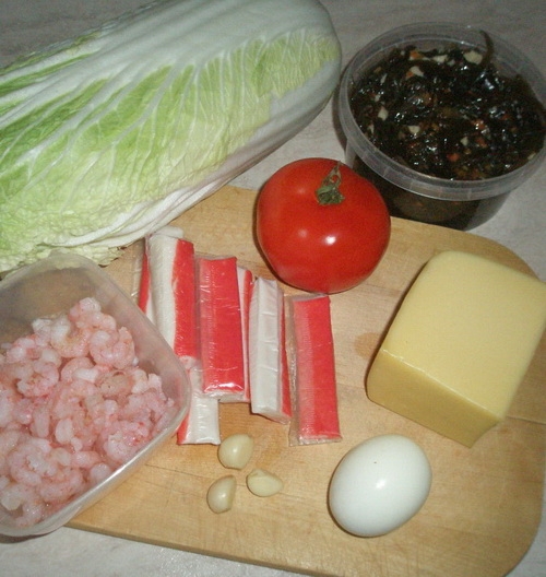 необходимые ингредиенты для приготовления салата