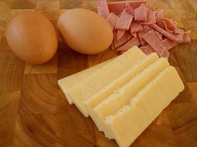 яйца, сыр и ветчина