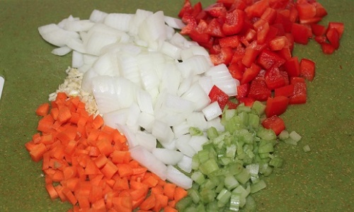 нарезанные овощи