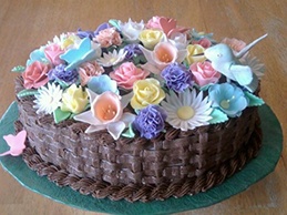 украшаем торт цветами