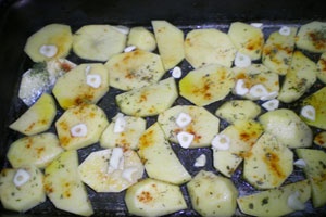 картофель с чесноком