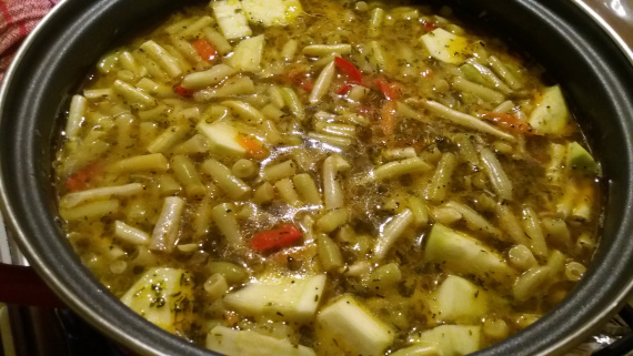 Рагу со стручковой фасолью, кабачками и баклажанами, фото рецепт