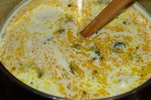 полуготовый суп с грибами и сыром