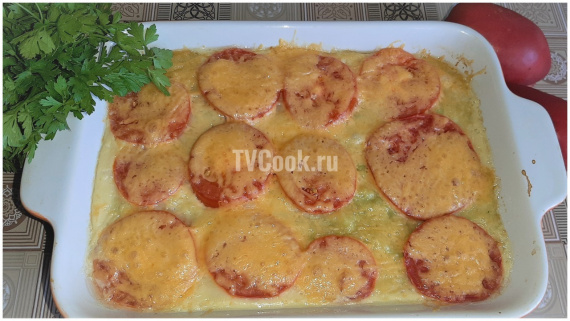 Овощная запеканка из кабачков с помидорами и сыром — рецепт