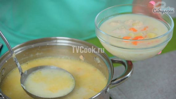 Куриный суп со сливочным сыром и овощами — рецепт