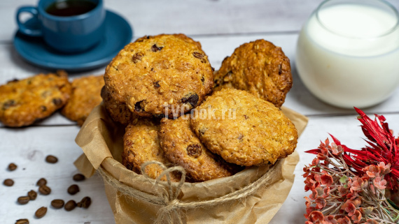 Овсяное печенье с изюмом на сливочном масле — пошаговый рецепт с фото и видео