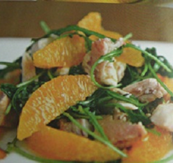 Салат из индейки с апельсином и рукколой