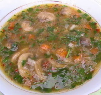 Постный суп с грибами