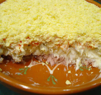 Салат «Мимоза» с плавленым сыром