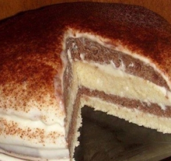 Торт на кефире с какао