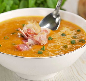 Суп из красной чечевицы с беконом