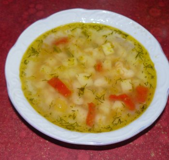 Постный суп с фасолью