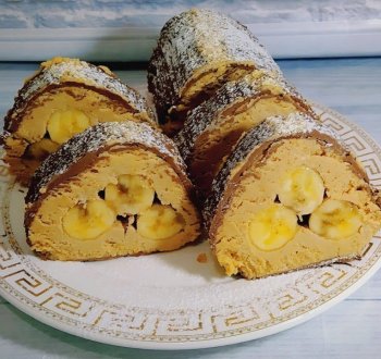 Десерт из творога с бананами