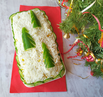 Праздничный салат с курицей "Елочки в снегу" на Новый год 2021!
