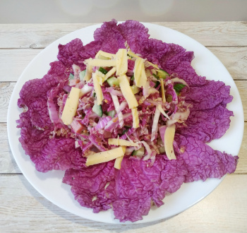Легкий салат из пурпурной пекинской капусты (без майонеза)!
