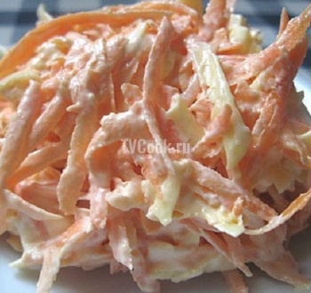 Салат из морковки с сыром и чесноком