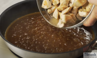 Курица с брокколи в апельсиновом чили-соусе