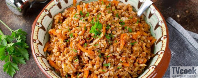 Гречка с фаршем по купечески