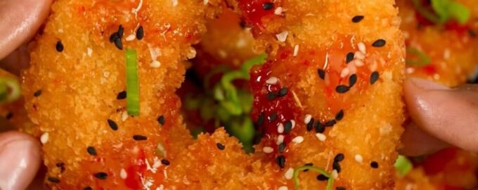 Луковые кольца по-китайски с крабом