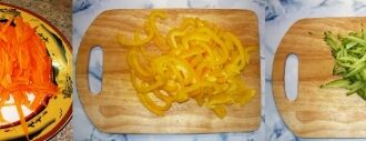 Салат с фунчозой и овощами