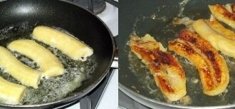 Жареные бананы в шоколаде