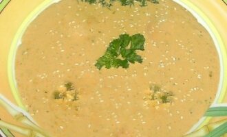 Печёночный суп-пюре с куриной печенью и морковью