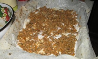 Мясной пирог из лаваша