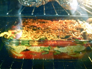 Лазанья с цуккини, грибами и сыром