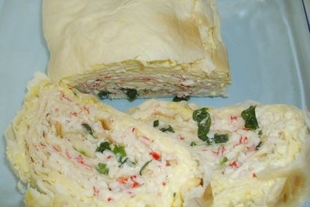 Рулет из лаваша с крабовыми палочками
