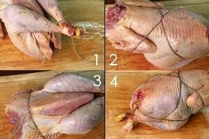 Курица запеченная в вине с айвой