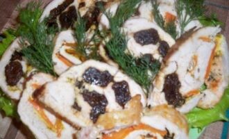 Рецепт куриных рулетов с черносливом