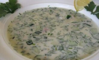 Окрошка мясная на квасе