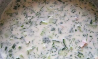 Окрошка мясная на квасе