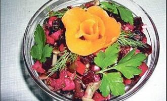 Рецепт винегрета с солеными грибами