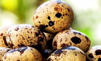 Классический салат с куриной печенью и перепелиными яйцами