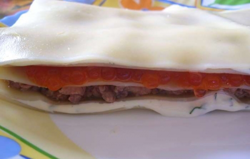 Холодная рыбная лазанья