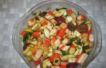 Салат с виноградом и креветками вкусный рецепт с фото пошагово и видео