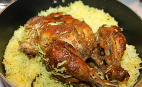 Маринованная курица с рисом бирьяни
