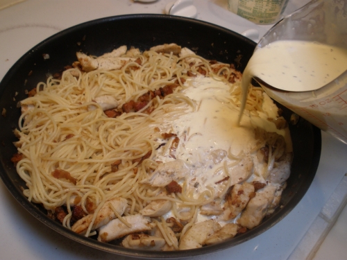 Карбонара с курицей