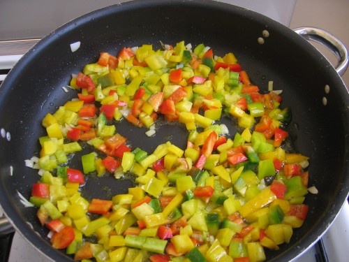 Макароны с овощами