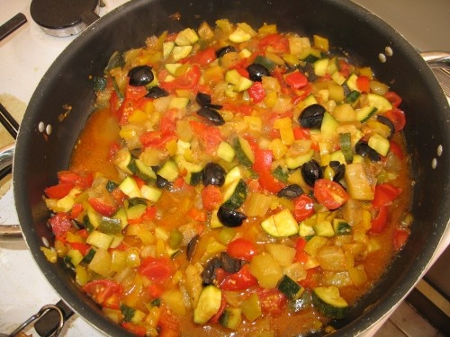 Макароны с овощами