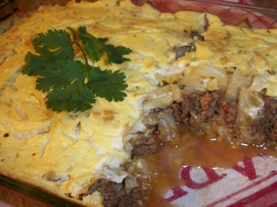 Запеканка с капустой и фаршем